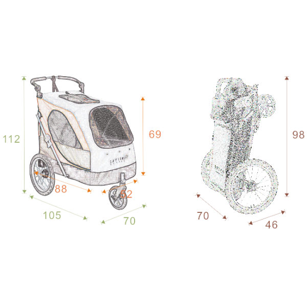 Pettio Pet Stroller (Max.45kg) 寵物手推車(負重最大45kg)
